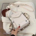 Naisten mini crossbody-laukku PU-nahasta Krokotiilikuosi Kirjekuorikansi Ketju, johon on punottu huivi Säädettävä hihna Koko 15 x 16 x 9 6