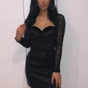 Naisten musta leopardikuvioinen body 2