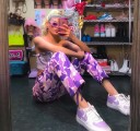 Naisten naamiointihousut violetit 3
