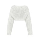 Naisten neulecardigan pitkillä hihoilla Yksivärinen crop-malli ilman nappeja Tyylikäs akryylisweater arkipäivään 2