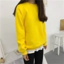 Naisten oversize huppari ilman huppua, pyöreällä pääntiellä Pudotetut olkapäät Pitkät hihat ribbaamalla hihansuissa Puuvilla 12