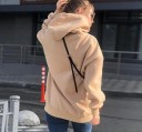 Naisten oversize huppari ja kengurutasku Löysä leikkaus se spadlými rameny Žebrované manžety ja helma Harjattu sisäpuoli Puuvilla 4