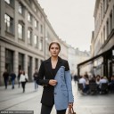 Naisten Patchwork-takki denimistä Asymmetrinen leikkaus Kaulukset Napitus Polyesteri ja puuvilla Musta ja sininen Kaupunkiin 10