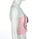 Naisten pinkki crop toppi ketjuilla 4
