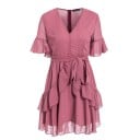 Naisten pinkki mekko röyhelöillä 1