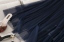 Naisten pitkä pleated tüllihame leveä vyötärö valkoisella tekstillä monikerroksinen läpikuultava tulli hienot laskokset koko pituudelta 4