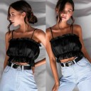 Naisten plisseerattu crop toppi B234 1