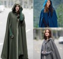 Naisten poncho hupulla 1