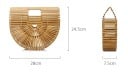 Naisten puinen laukku käteen puolikuun muodossa Reikäkuvioitu rakenne ohuista lamelleista Leikattu kahva 28 x 7,5 x 24,5 cm 5