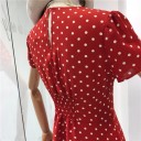 Naisten punainen mekko, jossa on pilkkuja 3