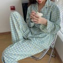 Naisten ruudullinen pyjama P2662 5