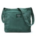 Naisten samettikassi olalle leveällä hihnalla ja suurella etutaskulla Pehmeä kauppakassi ja koulukassi 34 x 37 cm 5