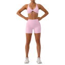 Naisten setti shortsit ja urheiluliivit, yksiväriset, spandex, nylon 5