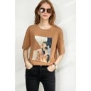 Naisten t-paita, jossa printti B287 4