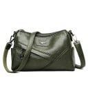 Naisten vetoketjullinen crossbody-laukku vinosti paneeleilla etupuolella Irrotettava hihna olalle ja vartalon ympäri 28 x 11 x 18 cm 4