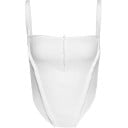 Naisten yksivärinen crop top O-mallinen pääntie ohuilla olkaimilla polyesteri spandex joustava moderni kesätoppi 2