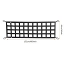 Nákladní síť do korby pikapu na zajištění a rozdělení nákladu odolný polyester se čtyřmi karabinami a gumovými lany černá 150 x 45 cm 5