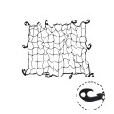 Nákladová síť do auta 120x90 cm černá elastická upevňovací síť s háčky pro střechu kufr korbu přívěs organizaci nákladu 1