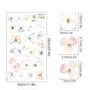 Naklejki na ścianę kwiaty 52 x 30 cm Przezroczysty matowy winyl Kwiatowa dekoracja do wnętrza Delikatna ozdoba ścienna Łatwa aplikacja 2