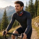 Nákrčník i szalik na szyję z nadrukiem kolorowych kwiatów, motyli i ważek w czarnym kolorze na rower i turystykę oraz sport unisex 8