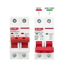 Napelem működő miniatűr megszakító DC 2P 16 A 250 V 77 x 35 mm Fotovoltaikus MCB EACBDC-63 túlterhelés és rövidzárlat elleni védelem egyenáramú hálózatokhoz 2