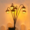 Napelemes dekoratív lámpa 6 LED, retro dizájnú lámpás lánghatással a kerthez és udvarhoz 5