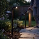 Napelemes kerti lámpa 1 db Kúp 59 x 21 x 8 cm IP65 LED ABS és akril Fekete Meleg fehér fény Járdákhoz és bejárókhoz 2