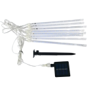 Napelemes LED fény 210 cm Meteor Zápor 8 cső 30 cm-es vízálló kültéri fény 290 cm-es átlátszó PC tápkábellel 1