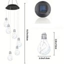Napelemes LED függő dekoráció 6 izzó 50 cm műanyag színes világítás kertbe, erkélyre és belső térbe 2