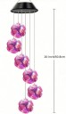 Napelemes LED függő világító dekoráció 6 golyó 50,8 cm műanyag színes világítás kertbe, erkélyre és belső térbe 5