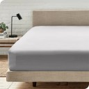 Napínací prostěradlo s gumou 400 TC rozměr 160 x 200 cm Jednobarevné hladké prostěradlo příjemné na dotek Pro matrace do 30 cm 2