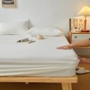 Napínacie prestieradlo 200 x 200 x 30 cm Elastické prestieradlo na matraci Bavlna polyester Protiskluzové s gumou po obvode Jednofarebné 3