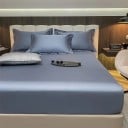 Napínacie prestieradlo s gumou 400 TC rozmer 150 x 200 cm Jednofarebné hladké prestieradlo príjemné na dotyk Pre matrace do 30 cm 6