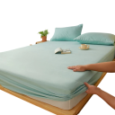 Napínacie prostěradlo 180 x 200 x 30 cm Elastické prostěradlo na matraci Bavlna polyester Protiskluzové s gumou po obvode Jednobarevné 13