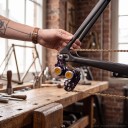 Napinacz łańcucha TANKE do 1 prędkości Single speed CNC rolki 11 zębów Aluminium Czarny i fioletowy Do MTB i Dirt Jump roweru 3