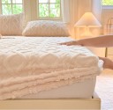 Napinające elastyczne flanelowe prześcieradło 120 × 220 cm, Gładkie miękkie ciepłe prześcieradło, trzyma się na miejscu, wzór w romby 7