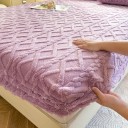 Napinające elastyczne flanelowe prześcieradło 180 × 220 cm, Gładkie miękkie ciepłe prześcieradło, trzyma się na miejscu, wzór w romby 15