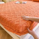 Napinające elastyczne flanelowe prześcieradło 90 × 220 cm, Gładkie miękkie ciepłe prześcieradło, trzyma się na miejscu, wzór w romby 17