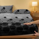 Napínó lepedő 160 x 200 cm Geometrikus mintázat Matt lepedő matracra Modern ágynemű lepedő 3