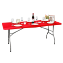 Nappe élastique universelle rectangulaire en polyester 76 x 183 cm Housse de protection pour table Revêtement extensible pour usage extérieur 5