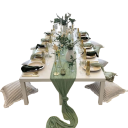 Nappe rustique en tissu de gaze semi-transparente 90x180 cm Nappe décorative en polyester pour mariage banquet soirée table festive 2