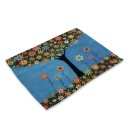 Napperons avec des plantes peintes 14