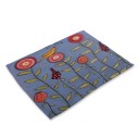 Napperons avec des plantes peintes 17