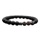 Náramok z kameňa 19,5 cm 8 mm korálky čierny onyx vzhľad hematit a farebný kameň elastický unisex náramok 6