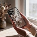 Nárazuvzdorný průhledný kryt na iPhone 18 Pro Vintage motiv lilií s nápisem Forever young rámeček Ochrana telefonu na každý den 7