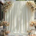 Narrow Long Curtain as Photo Background on Rod, 75 x 300 cm, Draping Polyester for Wedding Arch, Hall Decoration and Event Photography 7