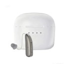 Naslouchátko Bluetooth za ucho do levého ucha s nabíjecím pouzdrem 33 x 7 mm stříbrné na poslech hudby i hovory pro seniory a nedoslýchavé 1