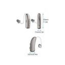 Naslouchátko Bluetooth za ucho do levého ucha s nabíjecím pouzdrem 33 x 7 mm stříbrné na poslech hudby i hovory pro seniory a nedoslýchavé 3