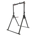 Nastavitelná hrazda na shyby s bradly, nosnost 200 kg, výška 175–230 cm, šířka úchopu 105 cm, ocelová konstrukce, černá, silový trénink 1