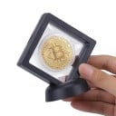 Nastavitelný černý stojan na mince 9 x 9 x 2 cm Multifunkční stojánek na pamětní mince Stolní dekorace pro sběratelské mince Krabička na uchování 2